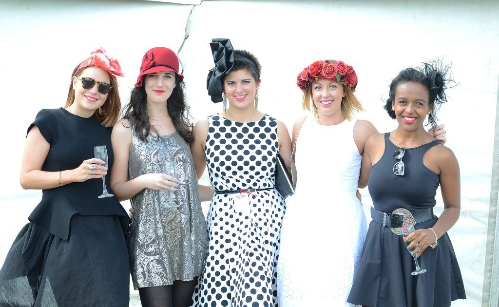 Tegen Walker, Sally Newsome, Georgia Hooke, Alyce Keen and Bonnie McNeil, enjoying the races at Allman Park. 